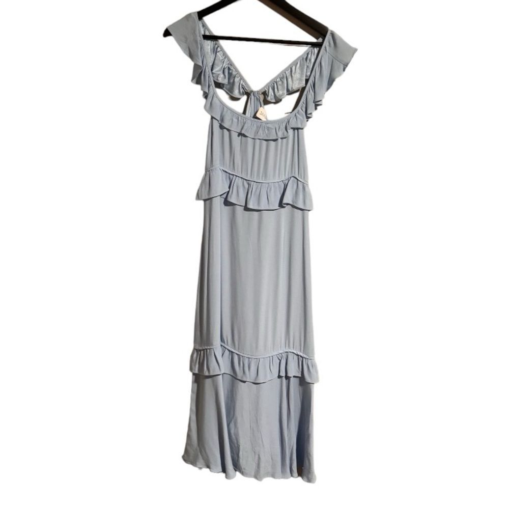 SAYLOR Maxine MIDI Dress in Ice Blue Event Spring Summer Wedding Formal Sorority - Picture 6 of 8